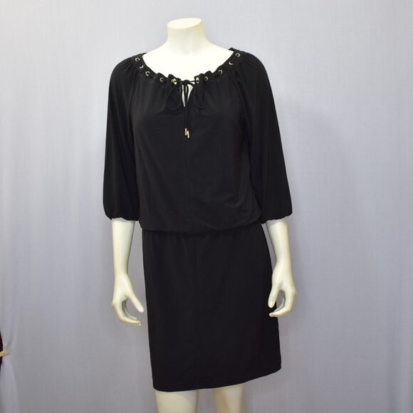 WHITE HOUSE BLACK MARKET 3/4 SLEEVE GROMMET BLOUSO - Picture 2 of 11